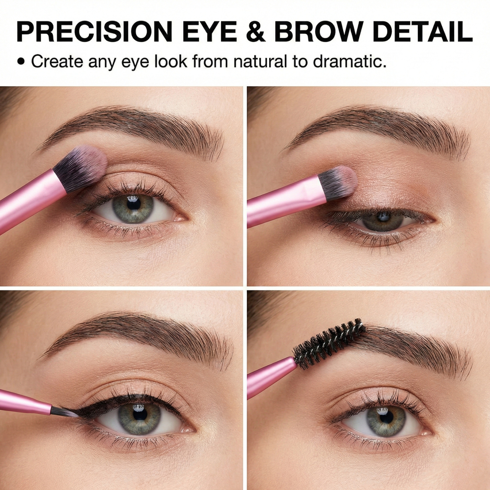 LA LUSH 10 Pcs Makeup Brush Set – Professional Cosmetic Brushes for Face & Eyes - Image 7