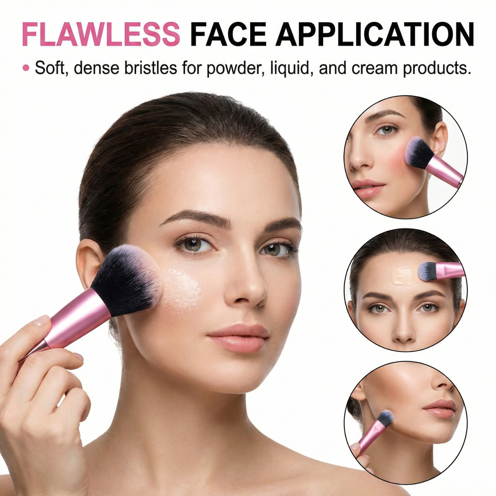 LA LUSH 10 Pcs Makeup Brush Set – Professional Cosmetic Brushes for Face & Eyes - Image 8