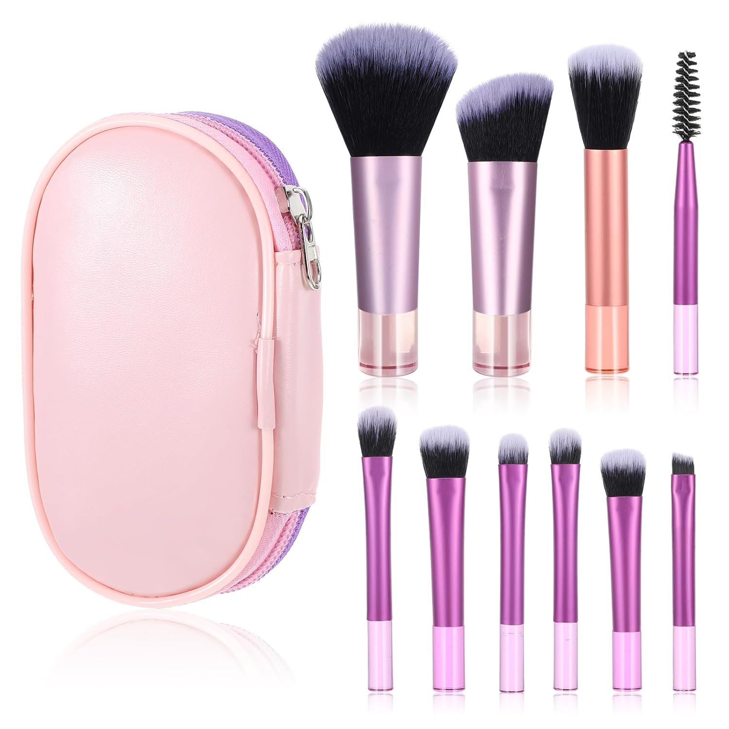 LA LUSH 10 Pcs Makeup Brush Set with Case – Complete Cosmetic Brushes Kit - Image 5