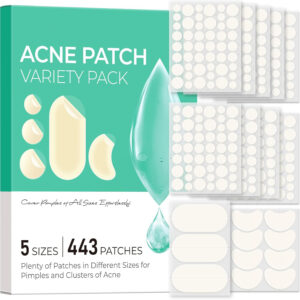 443 Pcs Hydrocolloid Pimple Patches – Acne Stickers for Face & Blemishes