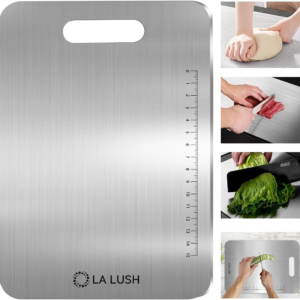 LA LUSH 316 Stainless Steel Cutting Board – Double-Sided Food Grade Kitchen Board