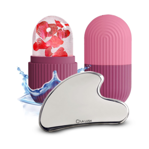 LA LUSH Ice Face Roller & Gua Sha Set – Facial Massage Skincare Tools