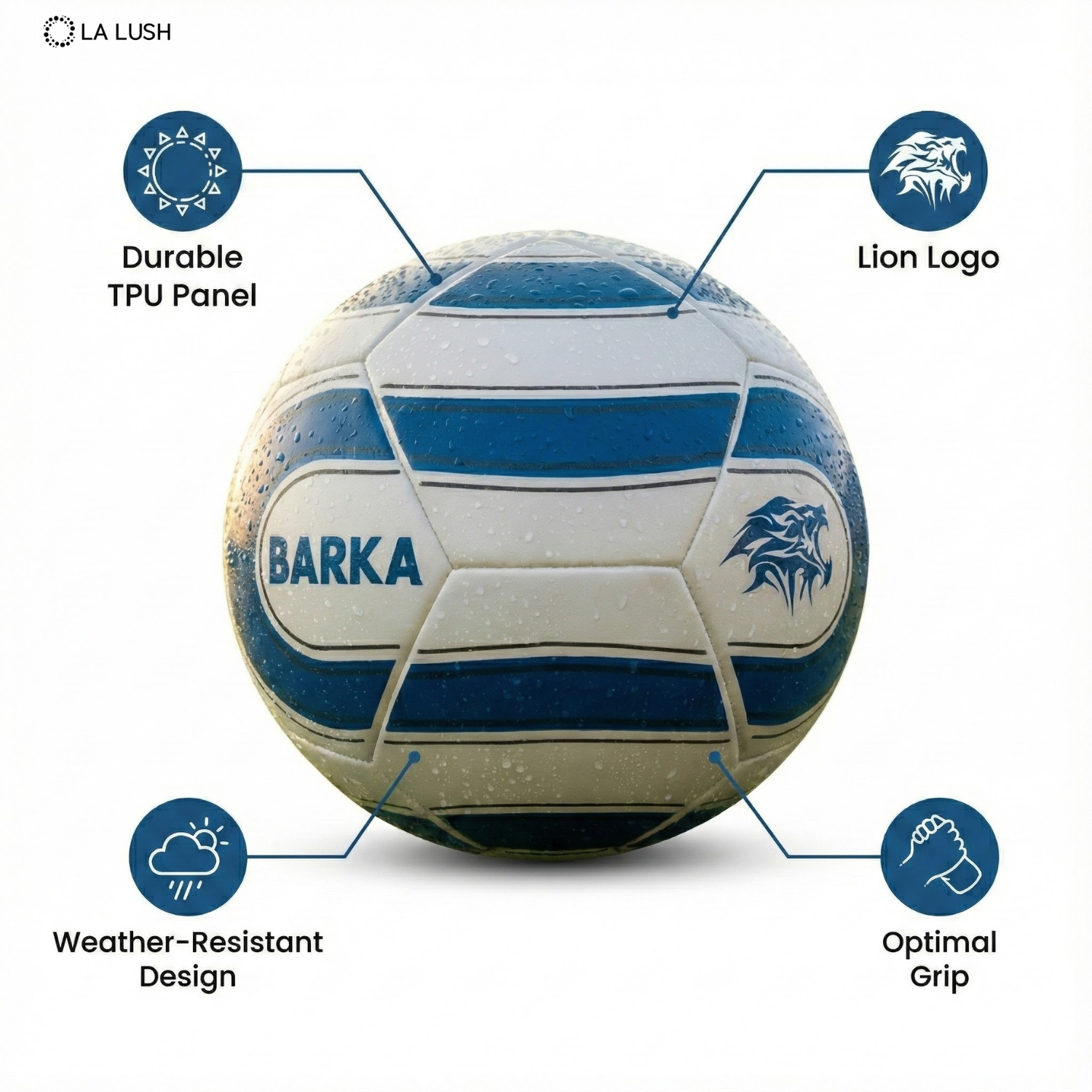 LA LUSH Waterproof PU Leather Football – Size 5 Soccer Ball for Match & Training - Image 2