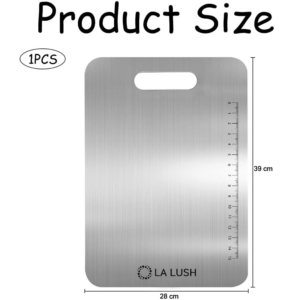 LA LUSH 316 Stainless Steel Cutting Board – Double-Sided Food Grade Kitchen Board