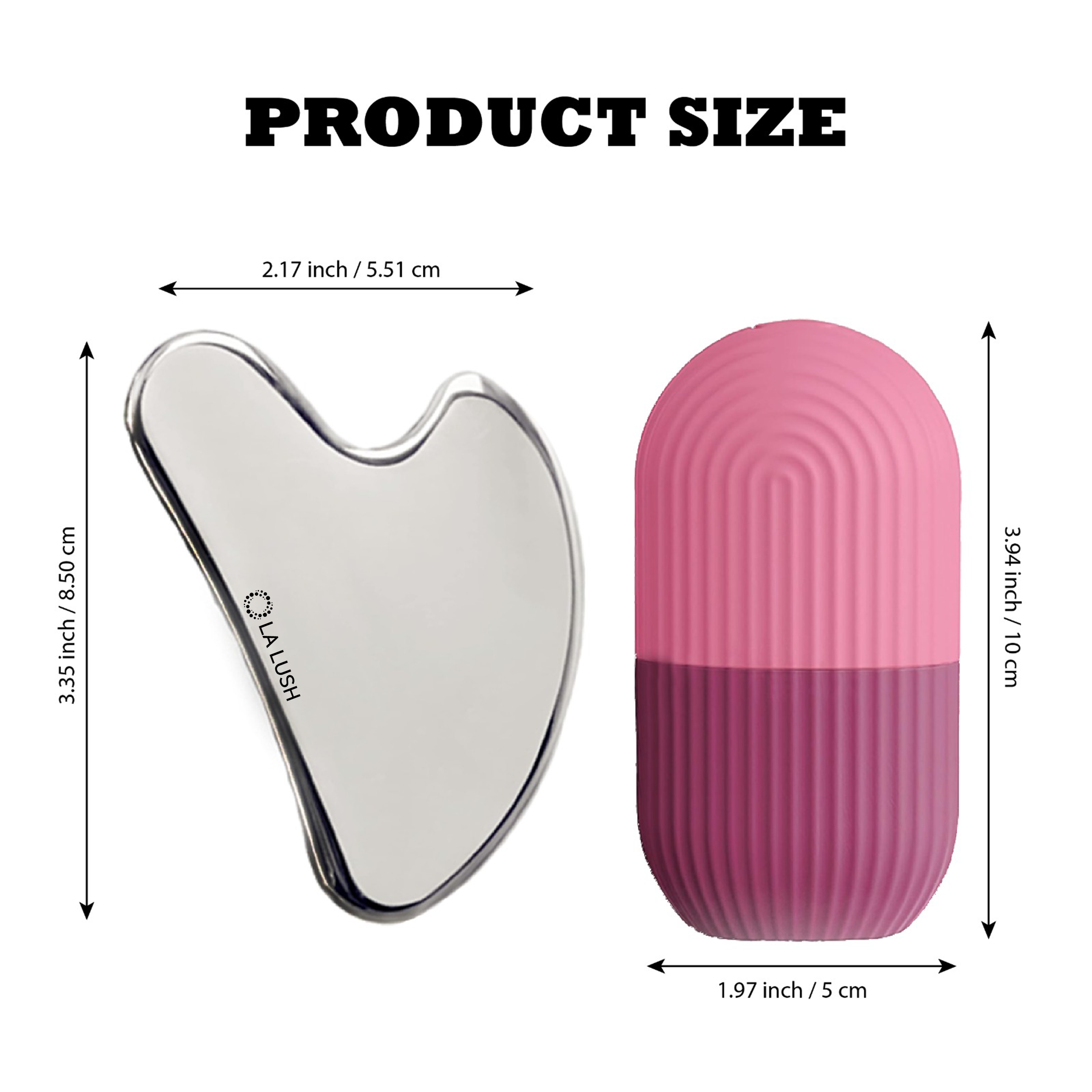 LA LUSH Ice Face Roller & Gua Sha Set – Facial Massage Skincare Tools - Image 10