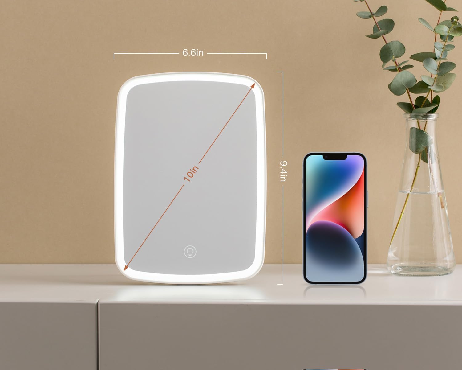 Lighted Makeup Mirror with 68 LED Lights – Touchscreen & USB Rechargeable - Image 4