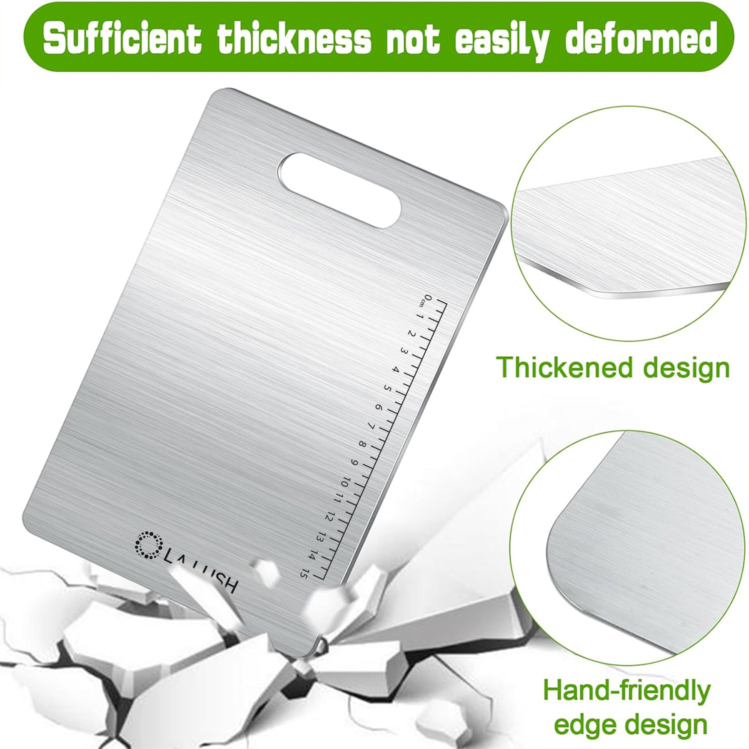 LA LUSH Titanium & Stainless Steel Cutting Board – Double-Sided 316 Grade Durable Chopping Board - Image 4