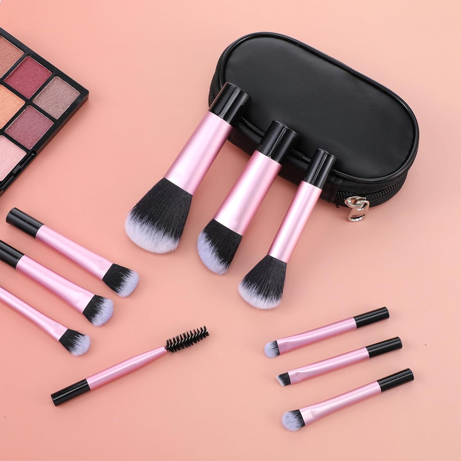 10 Pcs Mini Travel Makeup Brush Set with Case – Portable Makeup Brushes - Image 6