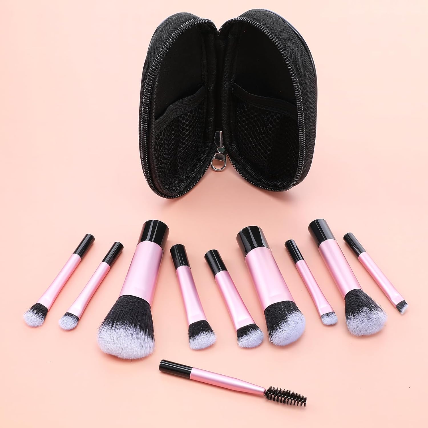 10 Pcs Mini Travel Makeup Brush Set with Case – Portable Makeup Brushes - Image 11