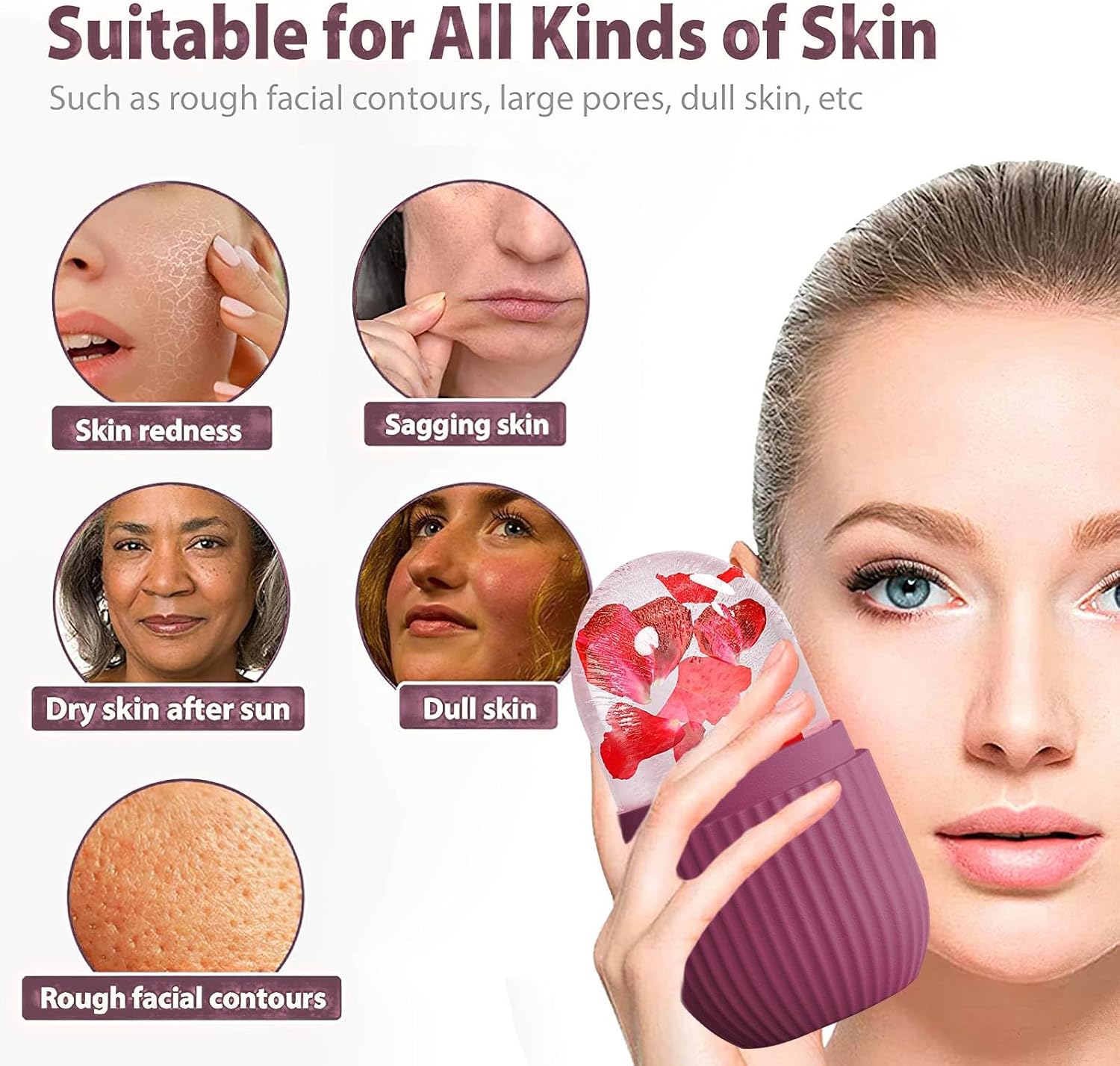 LA LUSH Ice Face Roller & Gua Sha Set – Facial Massage Skincare Tools - Image 8