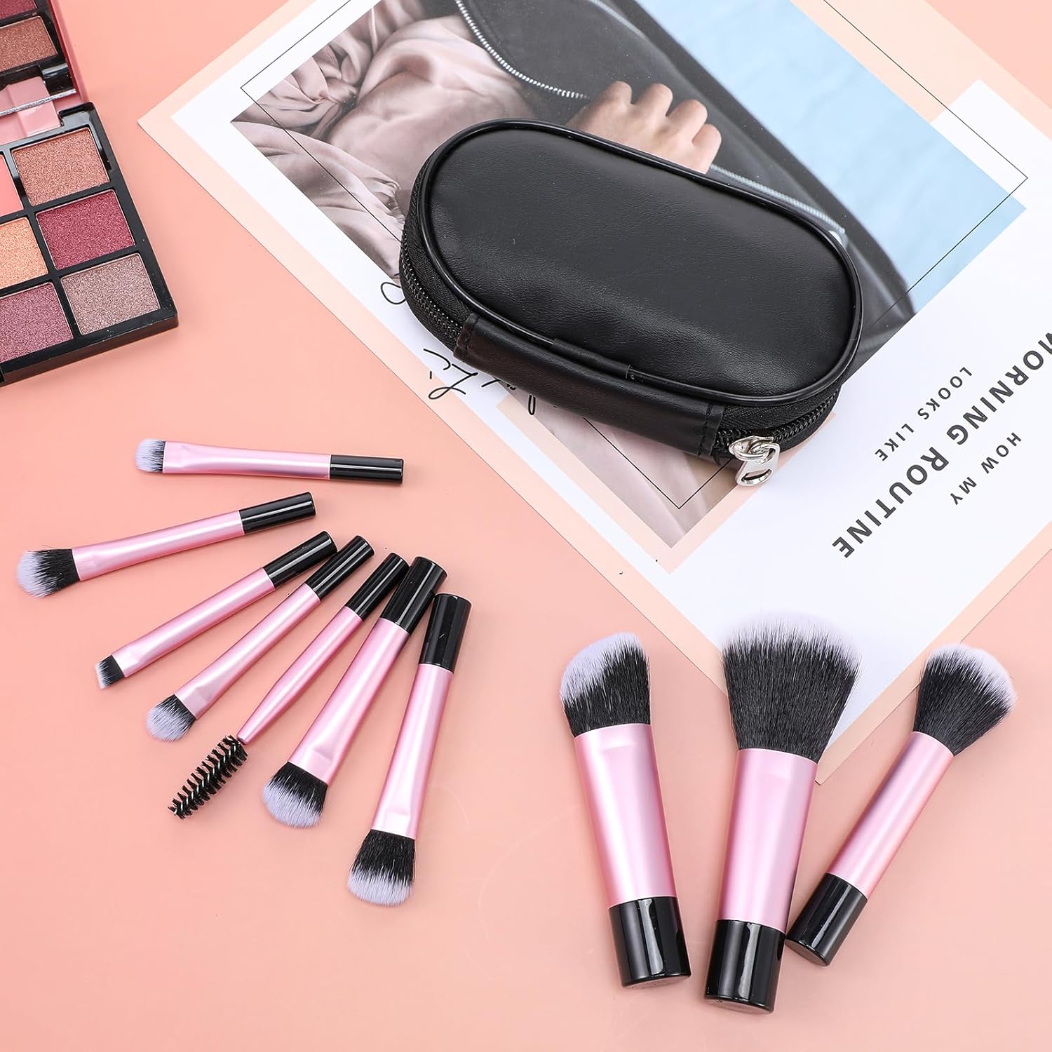 10 Pcs Mini Travel Makeup Brush Set with Case – Portable Makeup Brushes - Image 12