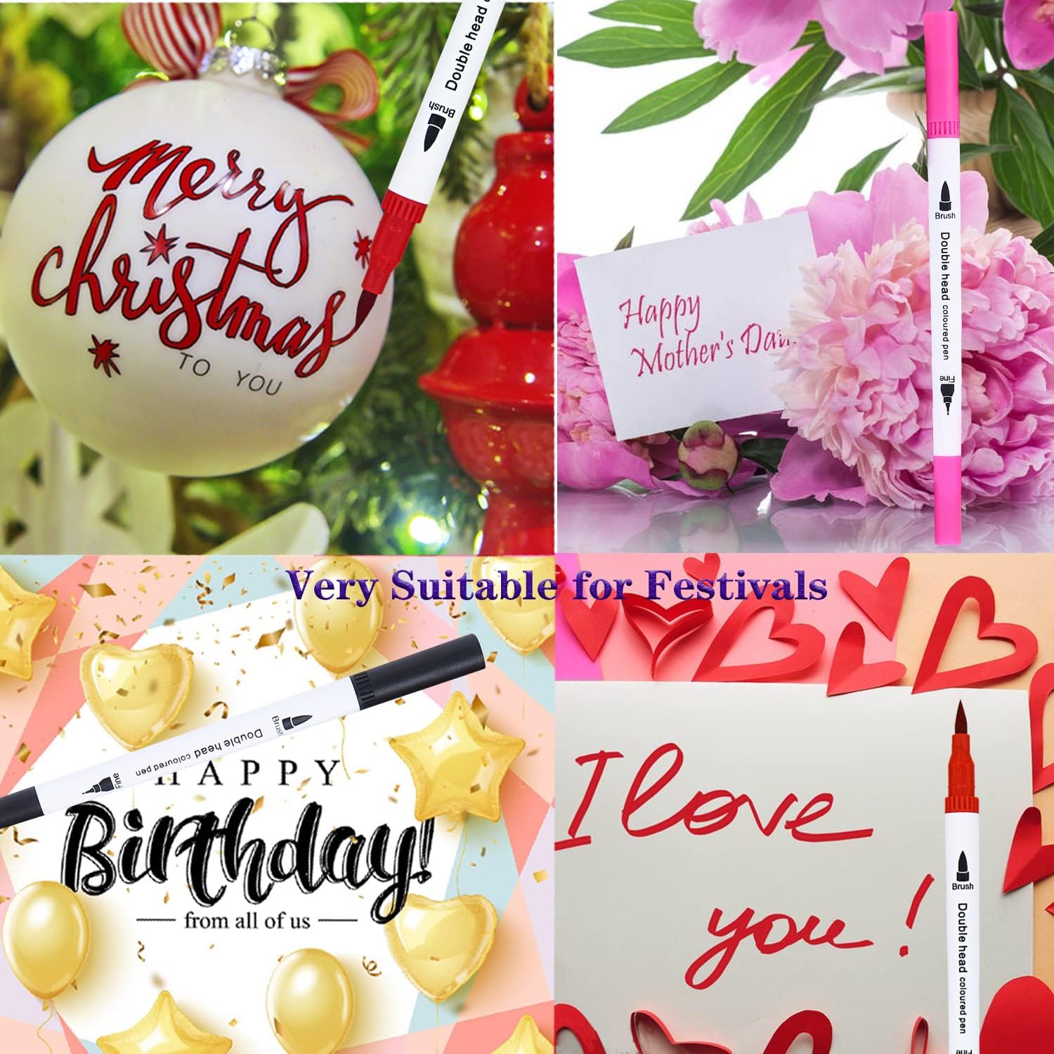 LA LUSH 36 Colors Dual Tip Brush Markers Set | Art & Calligraphy Pens - Image 6