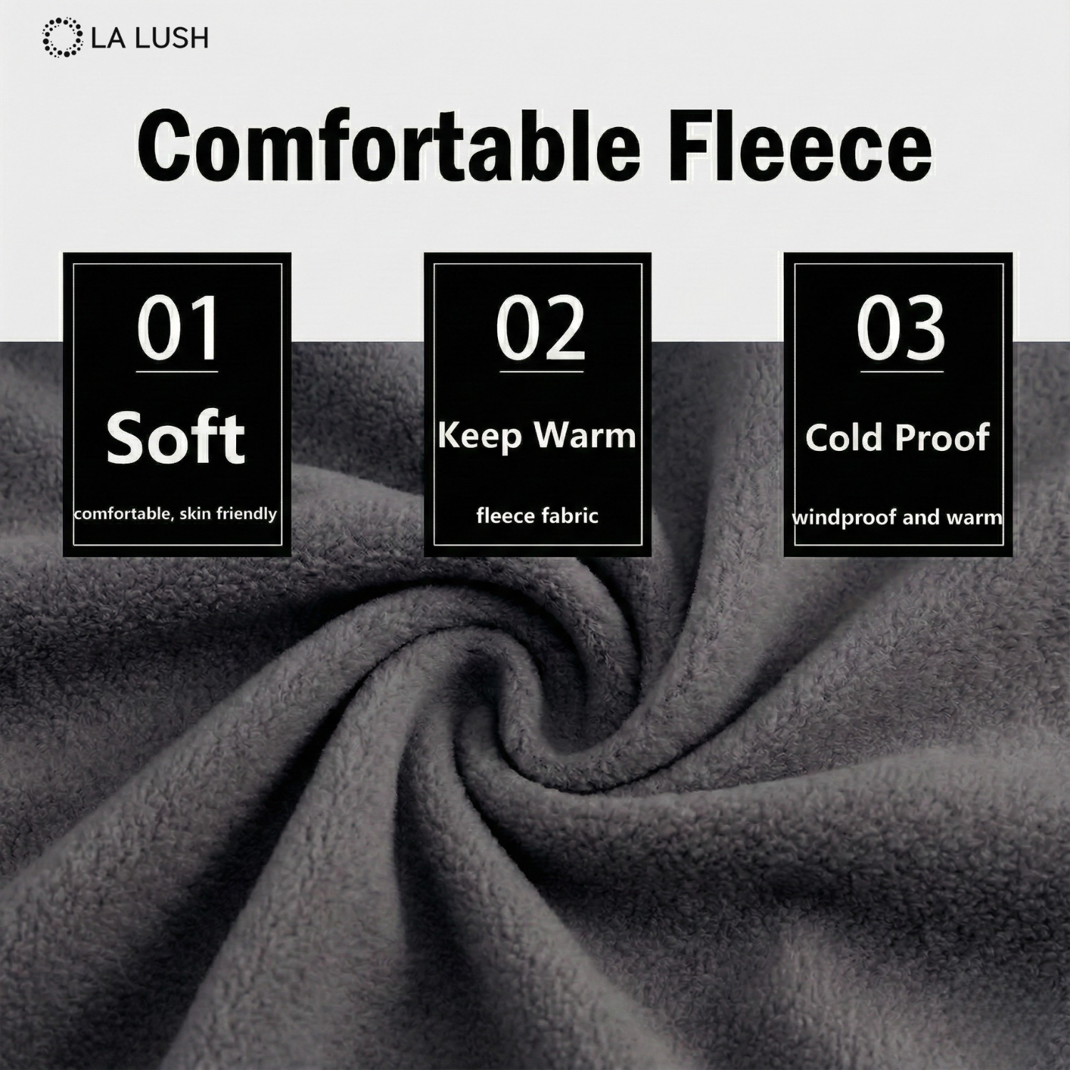 LA LUSH 3-in-1 Balaclava Winter Mask – Windproof Hat & Scarf for Men & Women - Image 4