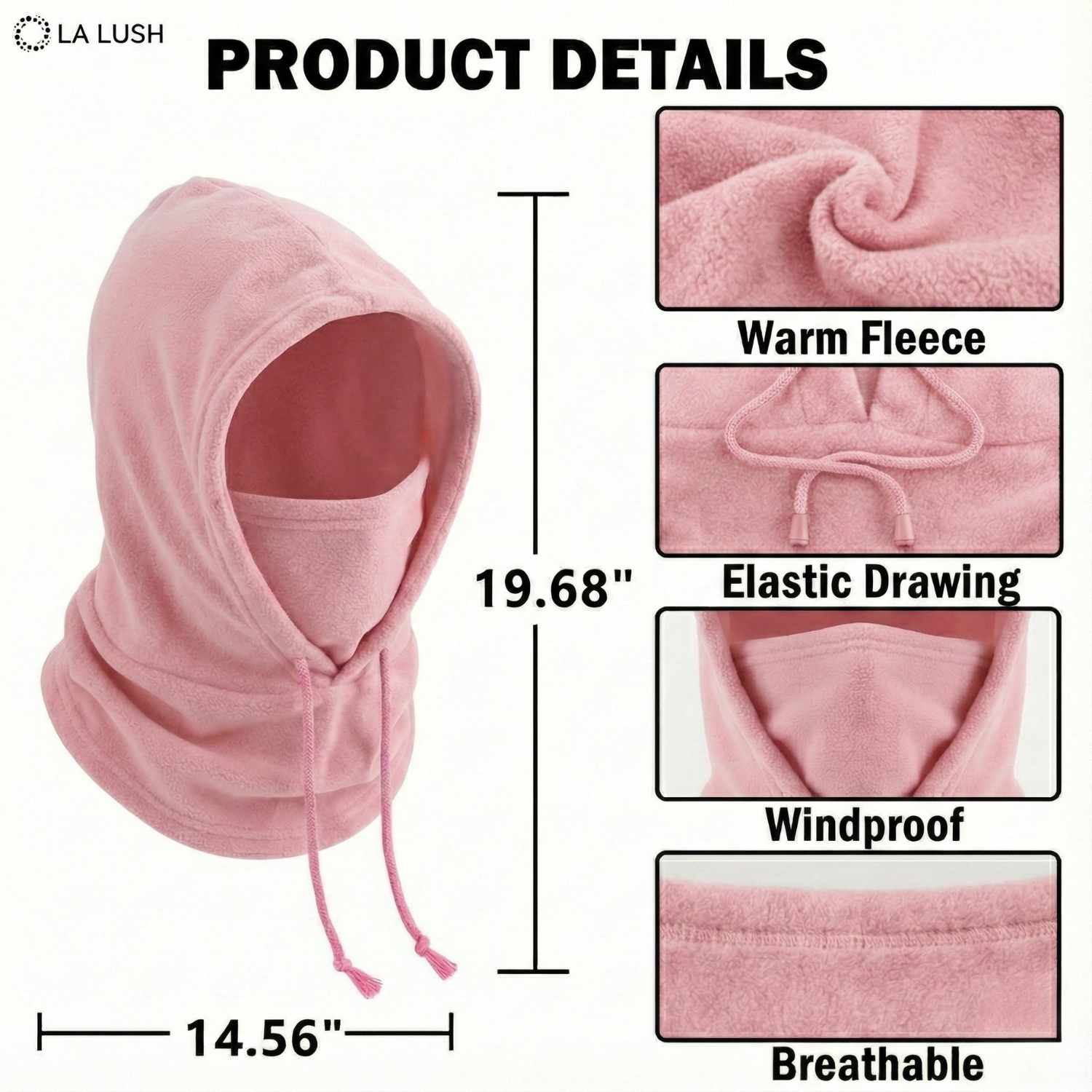 LA LUSH 3-in-1 Balaclava Winter Mask – Windproof Hat & Scarf for Men & Women - Copy - Image 2
