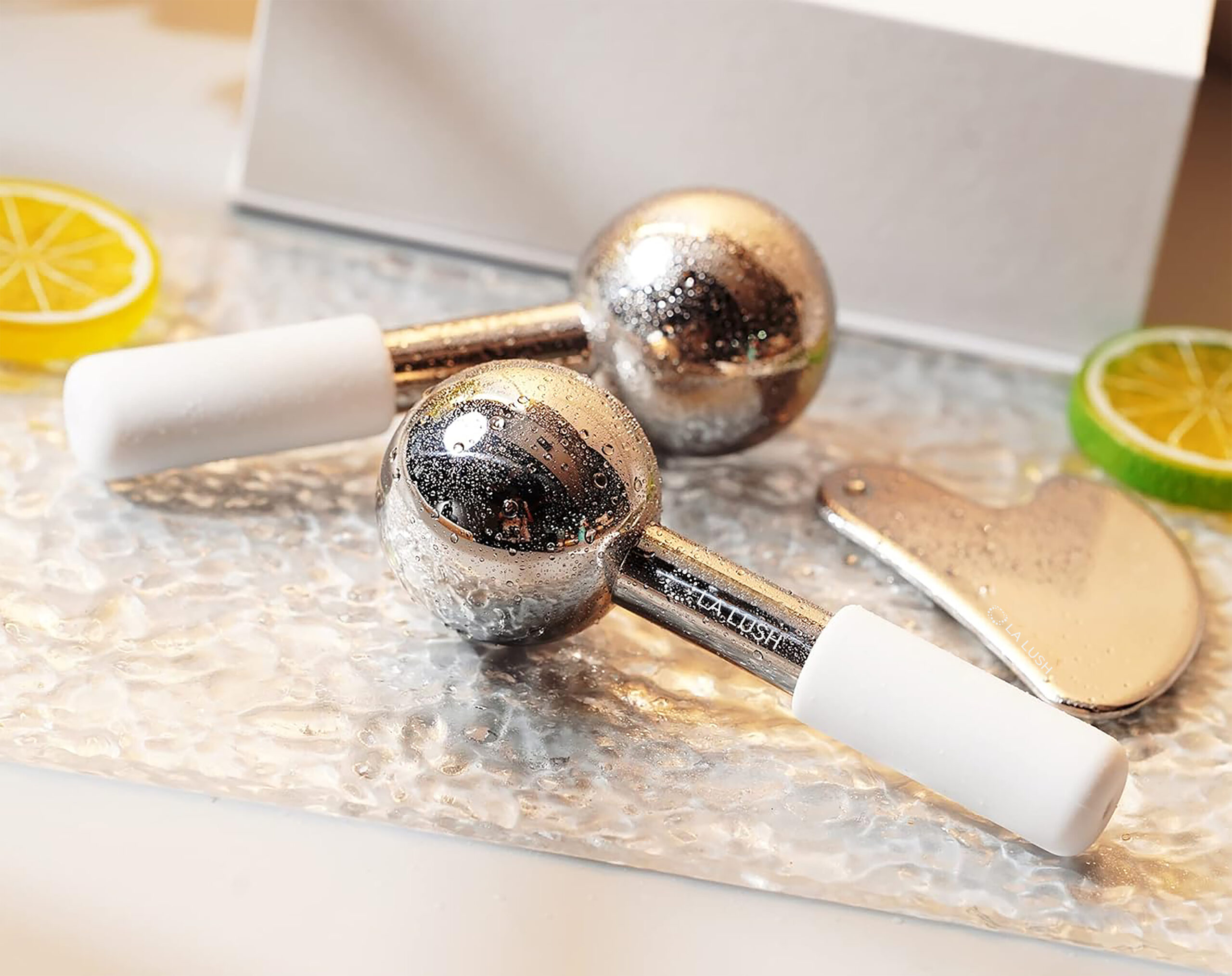 Ice Globes & Gua Sha Set – Steel Cryo Facial Massage Tools - Image 7