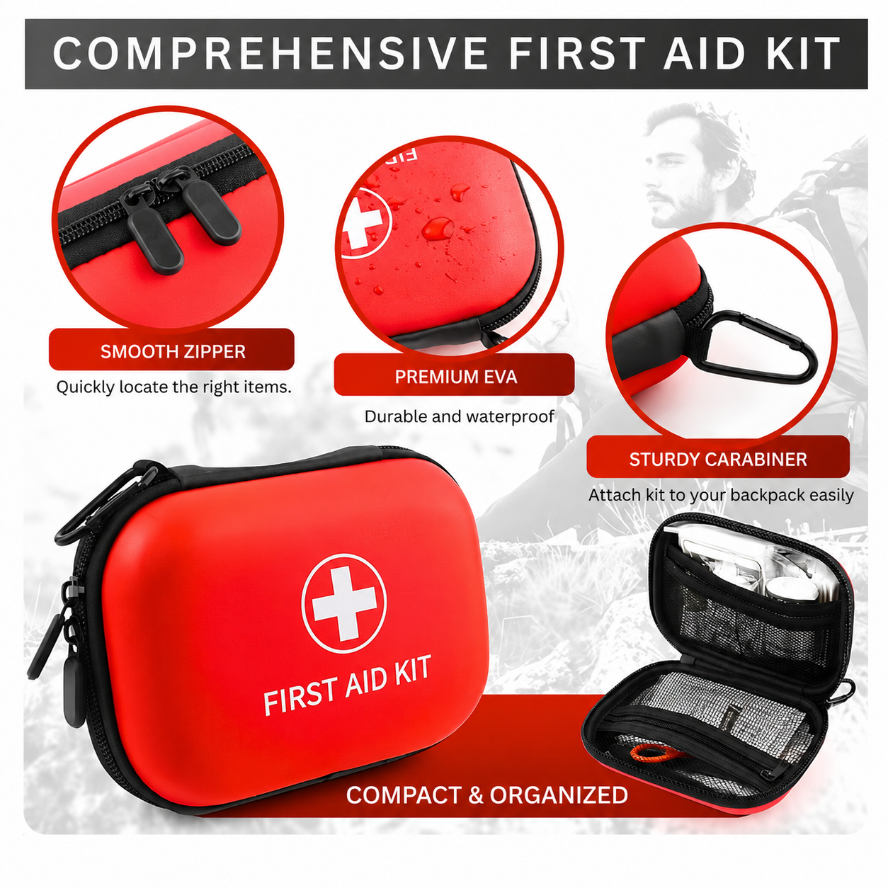 LA LUSH 200-Piece First Aid Kit – Waterproof Emergency Kit for Home, Car & Travel - Image 2